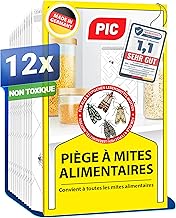 PIC Food Moth Traps - 12 Food Moth Traps with Pheromones - Food Moth Trap for Kitchen, Cupboard and Pantry - Infestation Detection - 8 Week Protection
