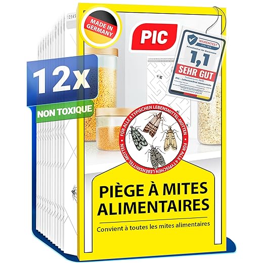 PIC 12 x Food Moth Traps – Effective for Detecting Food Moth Infestations for Kitchen and Shops