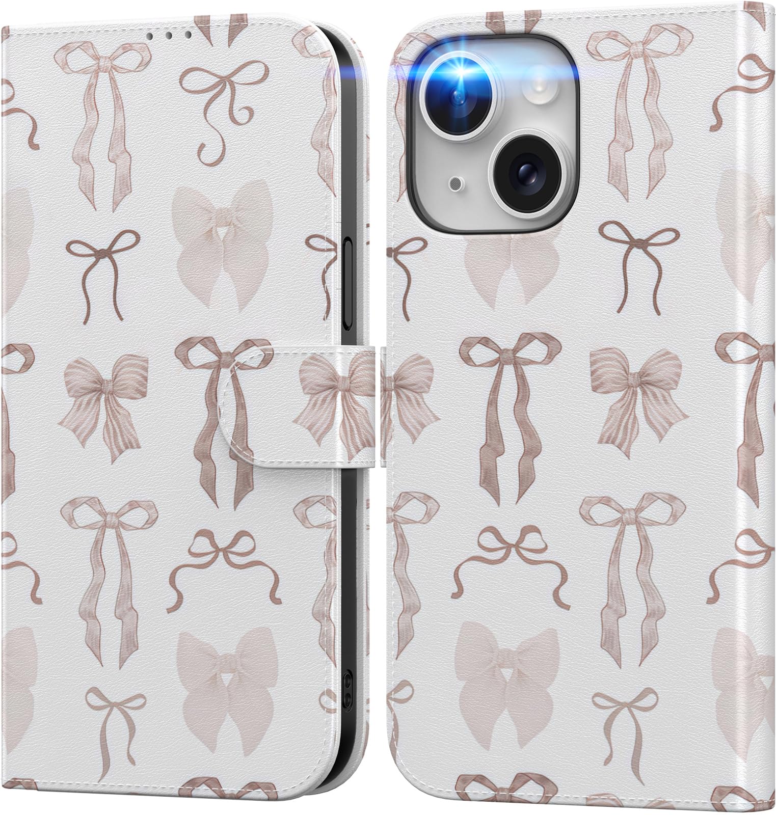 DEENAKIN for iPhone 14 Plus Wallet Case with Card Holder + Cash Clip, RFID-Blocking, Military-Grade Drop Protection & UV-Printed Artwork, Magnetic