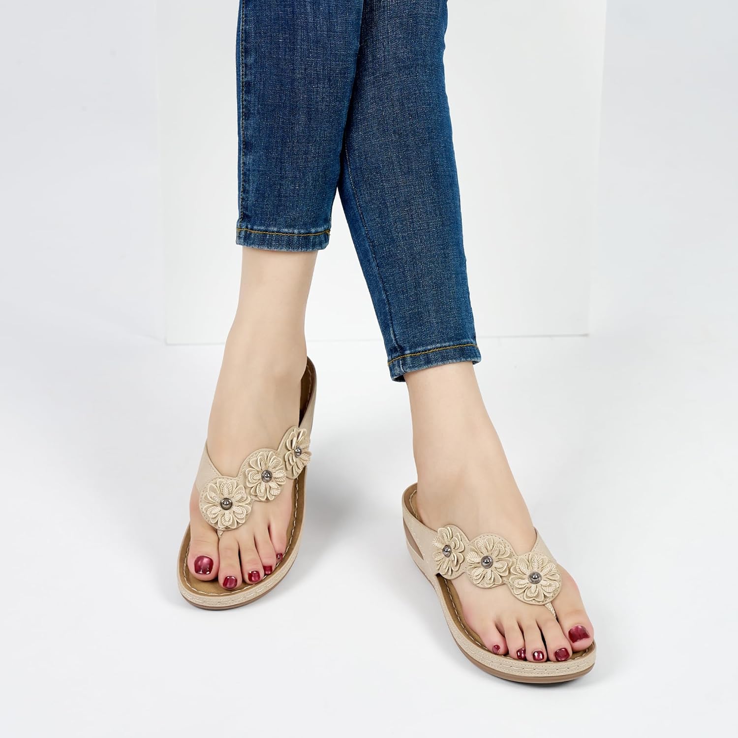 FUDYNMALC Sandals for Women Wedge Shoes: Summer All-Day Comfort Walking Platform Flip Flops 2026 for Casual Dressy - Image 2