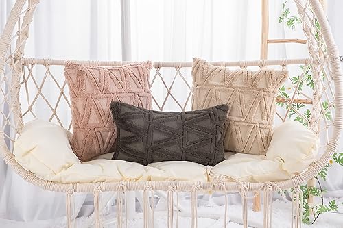 Miniatura 6 de Madizz - Juego de 2 fundas decorativas para cojines para sofá o dormitorio, suaves, afelpadas, de lana corta aterciopelada fundas decorativas para