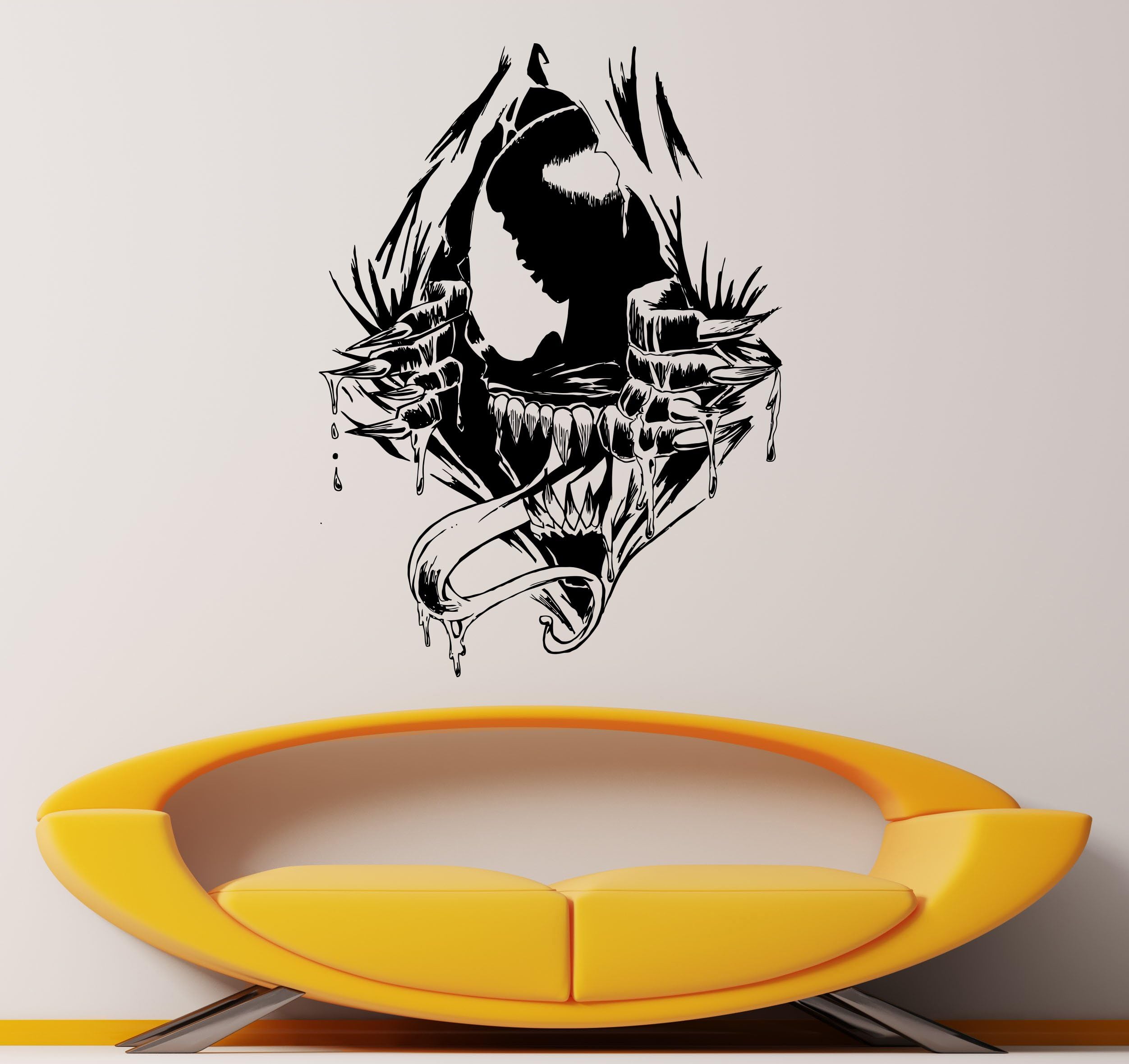 Venom Supervillain Wall Decal Venom Symbiote Vinyl Sticker Antihero Comics Books Hero Interior Home Decor (20vn)