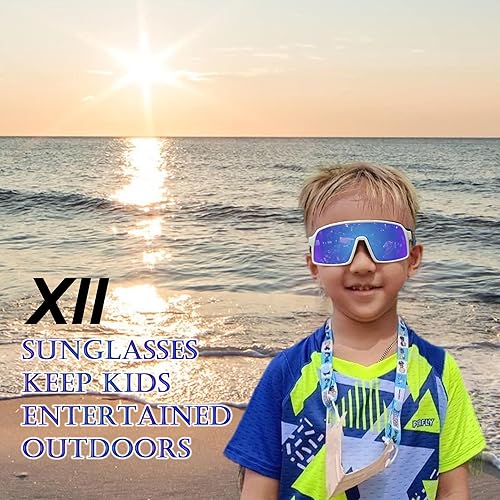 Miniatura 10 de XII WY - Lentes de sol polarizados con protección UV y goma flexible para niños y niñas