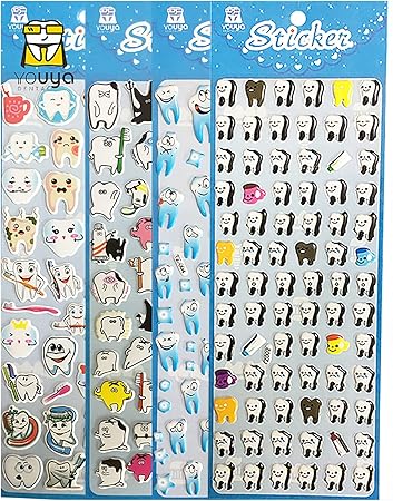 Amazon Co Jp Youya Dental 3dステッカー 歯のモラー型 漫画の歯ステッカー 12枚 かわいい歯の紙ステッカー 歯医者 歯科ギフト 子供用 スクラップブック ブルー St 001 産業 研究開発用品