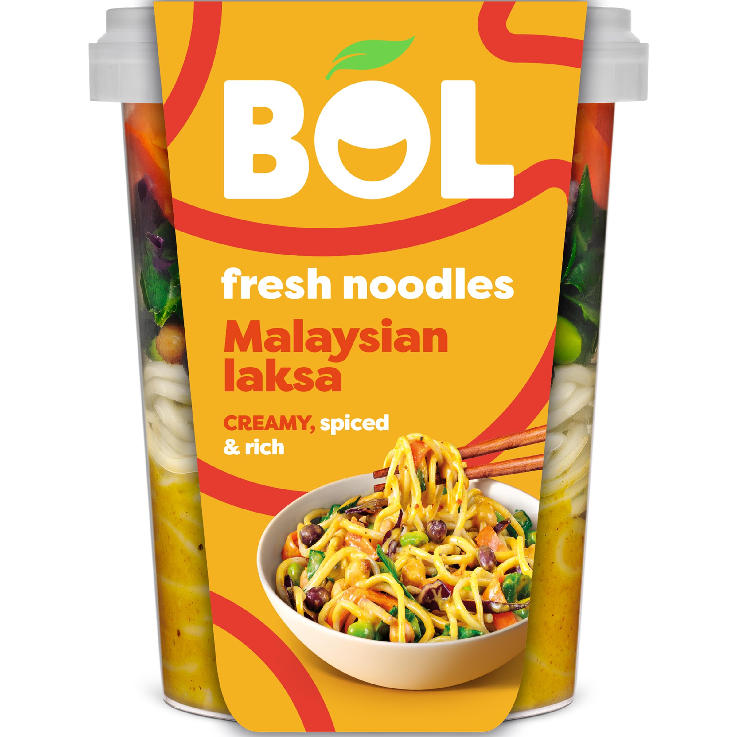 BOL Creamy Malaysian Laksa Ramen Noodle Pot, 345g