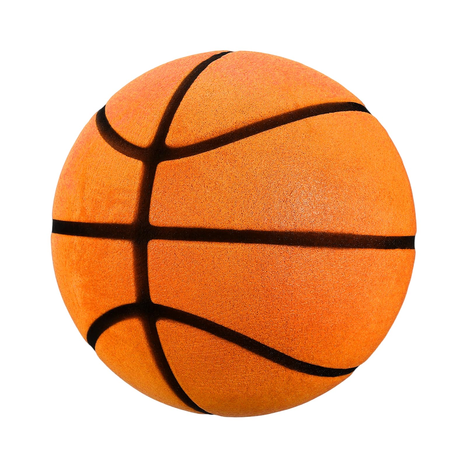 YELARXI Silent Basketball, Size 5 (8.3") Quiet Basketball High Density Foam No Noise 3D Sculpted Groove Bouncing Ball with Net Bag & Orange-Fit for (Indoor Training/Dribbling Practice)