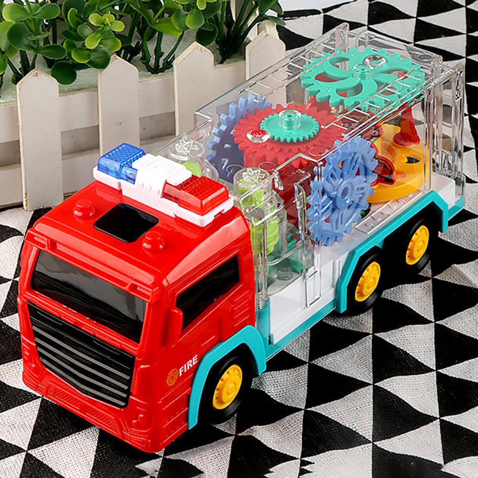 Amazon.co.jp: shopparadise 消防車 おもちゃ 透明 レッカー車
