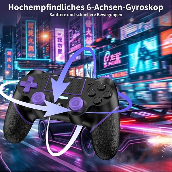 Reddening für 2 Stück PS4 Controller,Controller PS4 für PS4/Pro/Slim/PC,Gamepad Joystick mit Turbo/Zurück Taste/Dual Vibration/6-Achsen Gyro Sensor/Touchpanel - 5