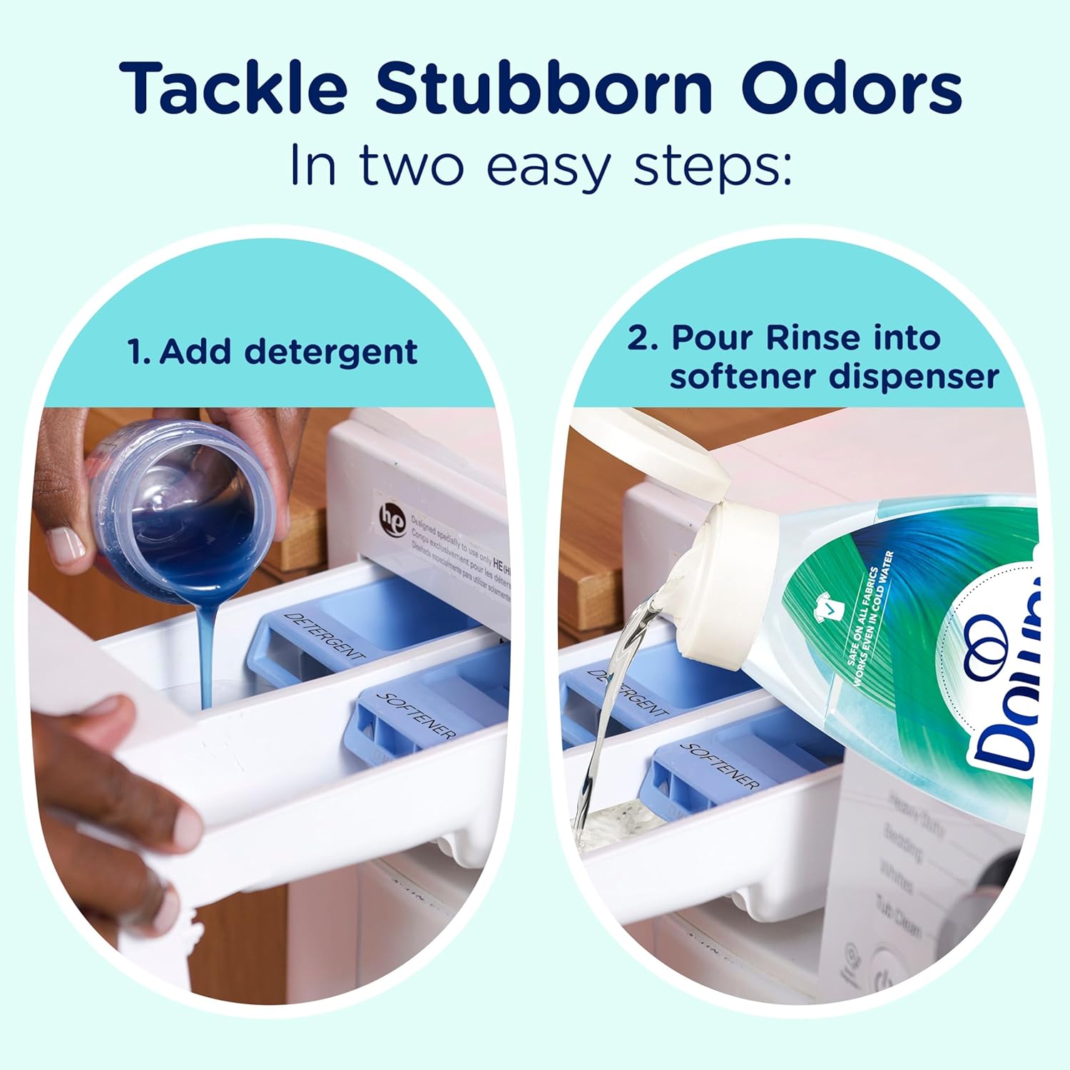 Downy RINSE & REFRESH Laundry Odor Remover and Fabric Softener, Safe on ALL Fabrics, Gentle on Skin, HE Compatible, Cool Cotton, 48 fl oz (Pack of 4)(192 fl oz total)