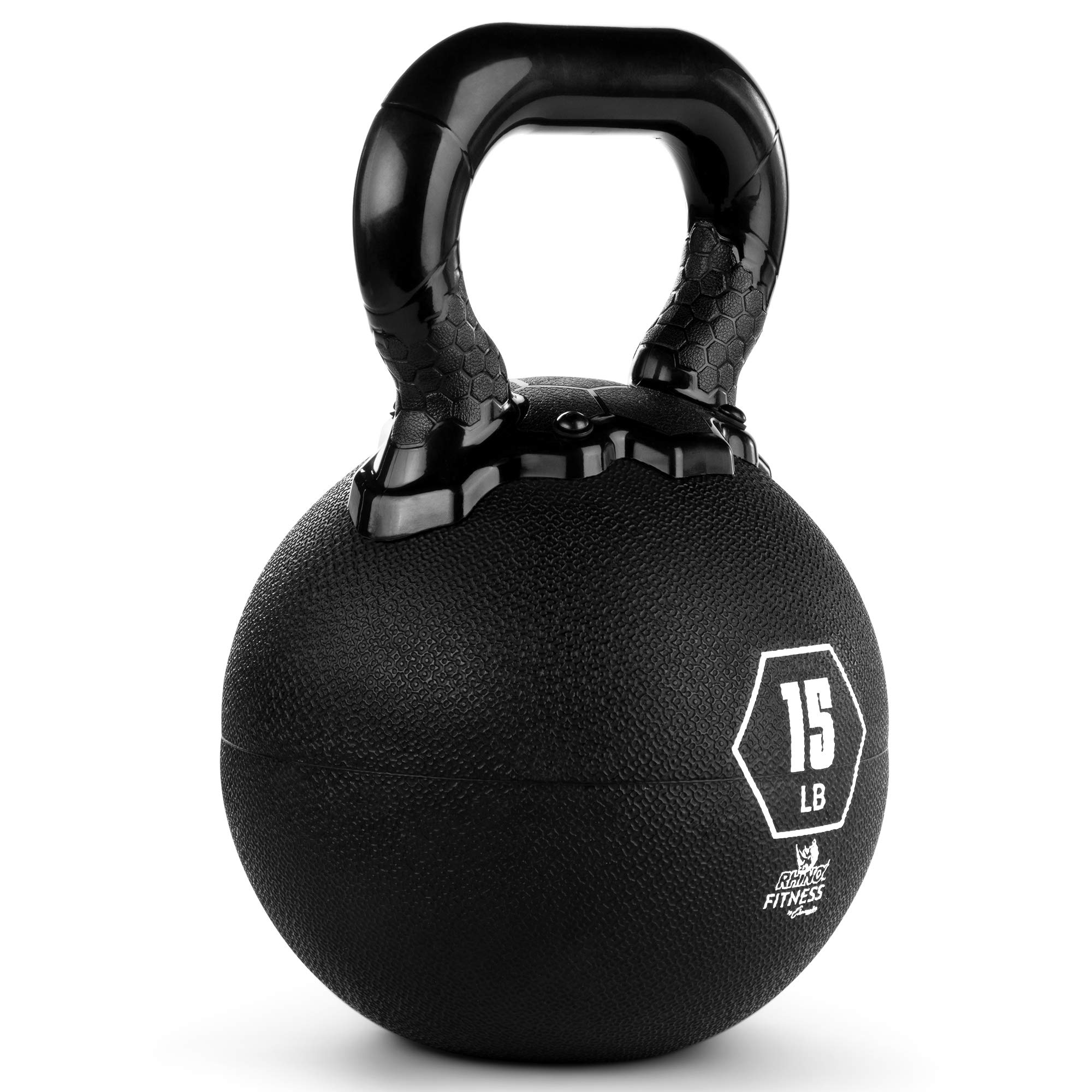 Champion Sports Rhino Kettlebell Gummi-Gewichte, Schwarz – Premium Krafttraining Ausrüstung – mehrere Gewichte