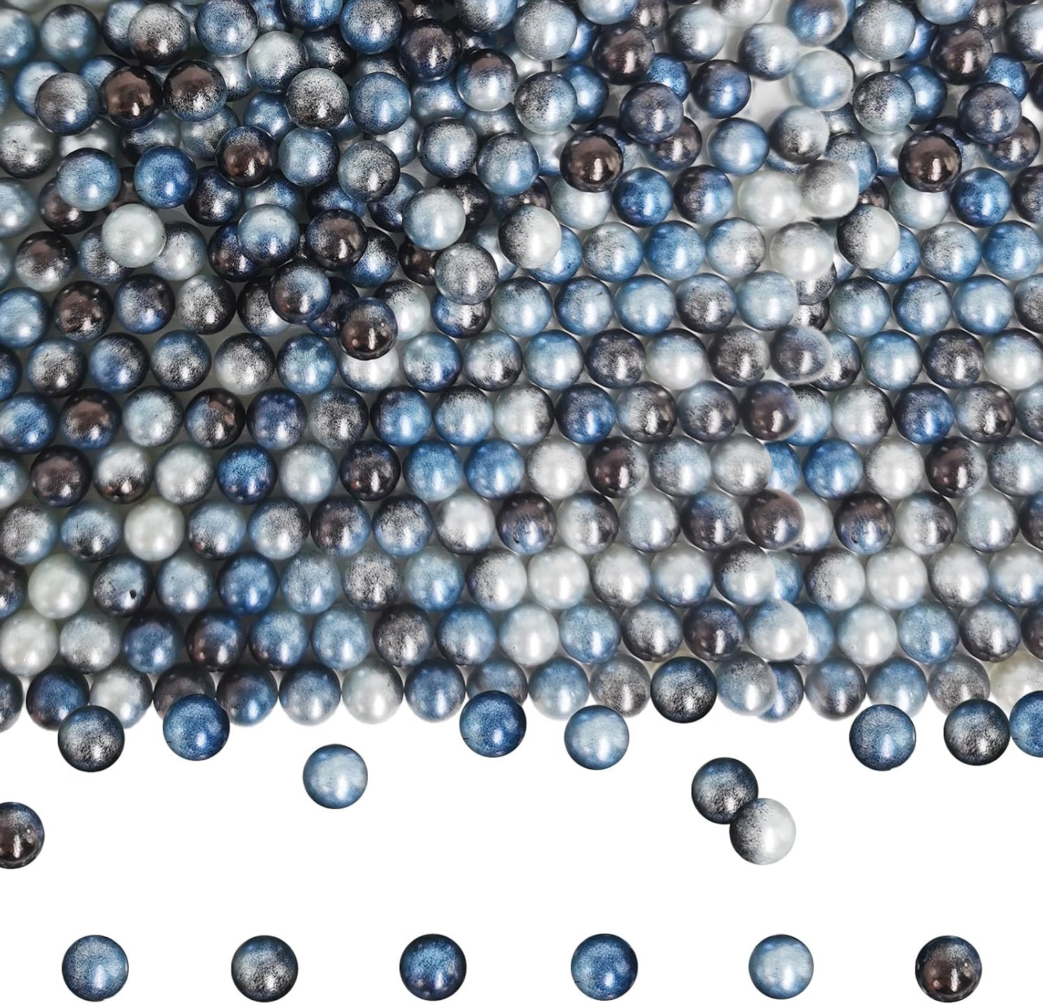 1100PCS 8mm Black Pearls Beads for Centerpieces Vases, Makeup No Hole Beads to Hold Lipstick Eyeliner, Vase Filler Pearl for Table Wedding Party Decor