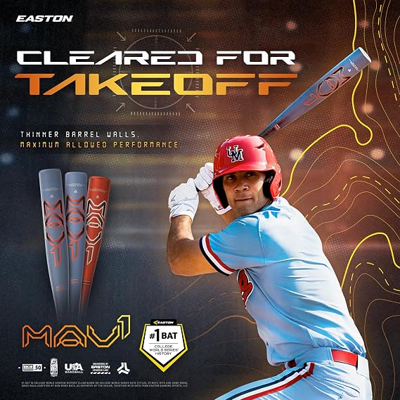 Easton | 2025 | MAV1 Baseball Bat | USSSA | -5 / -8 / -10 Drop | 2 3/4' Barrel | 1 Pc. Alloy