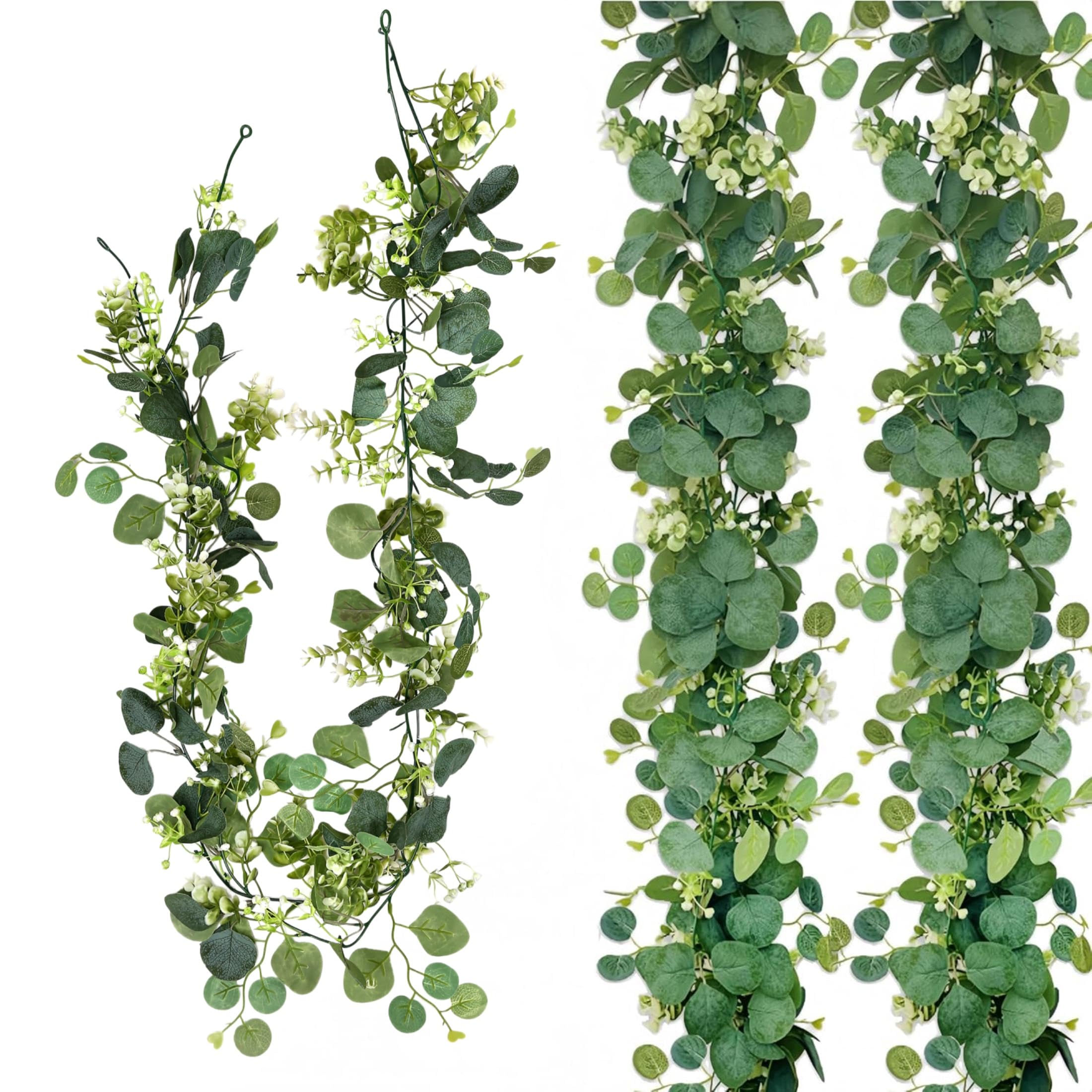 AOCGDDS Artificial Eucalyptus Garland 2PCS, Wedding Home Decor