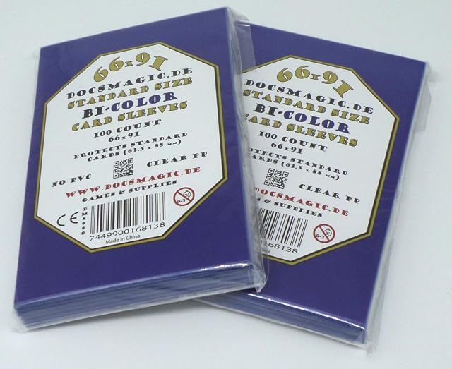 docsmagic.de 200 Premium Bi-Color Card Sleeves Mat Dark Blue/Black Standard Size 66 x 91 Fundas Azul Oscuro…
