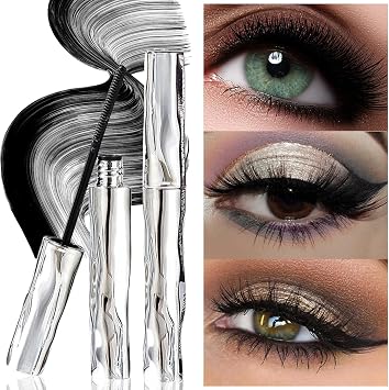 Ultimate Length & Curl Mascara Set, 4D Silk Fiber Volumizing & Lengthening Formula for Lifted, Clump-Free Lashes, Long-Lasting Wear, Gentle on Sensitive Eyes