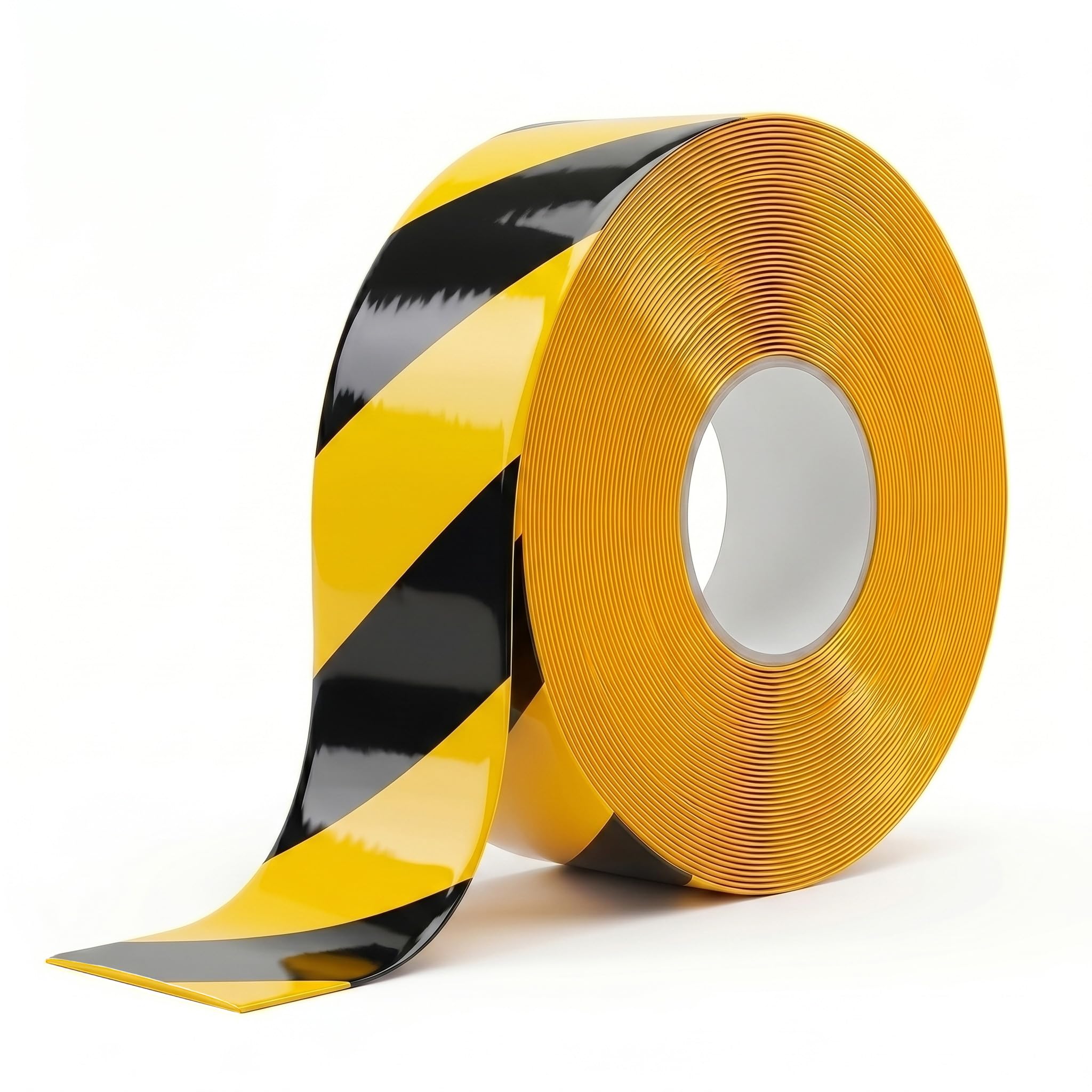 OWYR Hazard Tape, Extra Thick Heavy Duty Industrial Caution Warning Tape for Concrete Pavement and Warehouses (Black and Yellow, 1.1mm Thick-50mm x 30m)