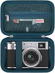 BOVKE Carrying Case for Fujifilm X100VI / X100V / X-E5 Digital Camera, Extra Mesh Pocket for Fuji Camera Accessories Charging Cables, Blue