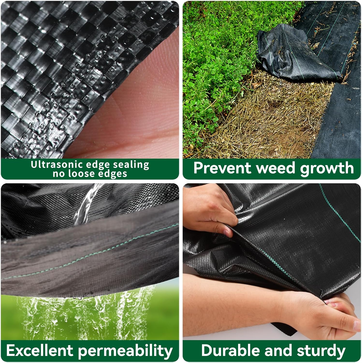 Weed Fabric Barrier Heavy Duty, 5FTx100FT 3.2oz Garden Weed Blocker Fabric, Landscaping Fabric, Weed Control Fabric Ground Cover Gardening Mat