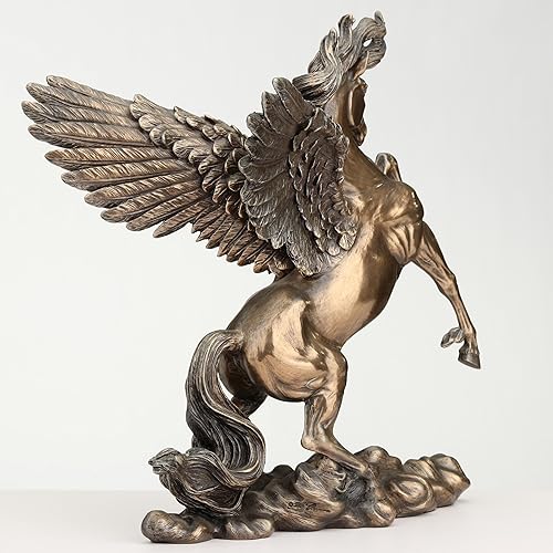 Miniatura 6 de US Acabado Bronceado Alado Caballo Pegaso Estatua Increíble Detalle