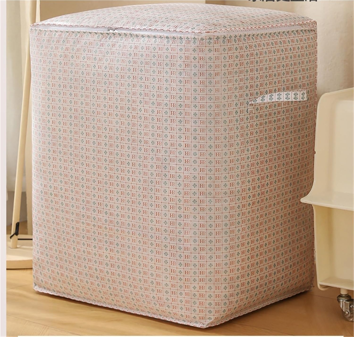 Storage Bins Storage Bag Foldable with Handle and Zipper Cover for Storing Clothes Quilt Storage Bag Storage Container(50 * 40 * 50cm)