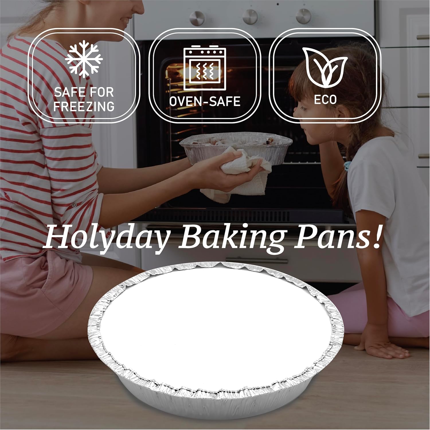 (55 Pack) 7" Round Foil Pans with Lids - Small Aluminum Pans - Freezer & Oven Safe Round Aluminum Pans with Lids - Takeout Containers for Baking, Roasting, Air Fryer Food Storage