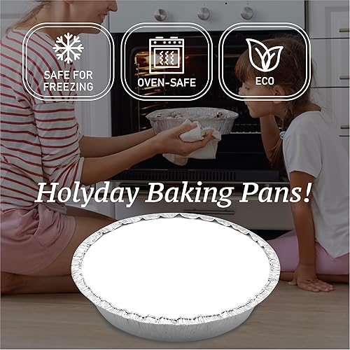 Miniatura 7 de Spare Essentials Paquete de 55 sartenes redondas de aluminio de 7 pulgadas con tapas, sartenes de aluminio, aptas para congelador y horno,