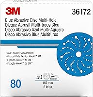 Vista 10 de 3M 3M-36172 Hookit Disco abrasivo azul, multi-agujero, 6, grado 80