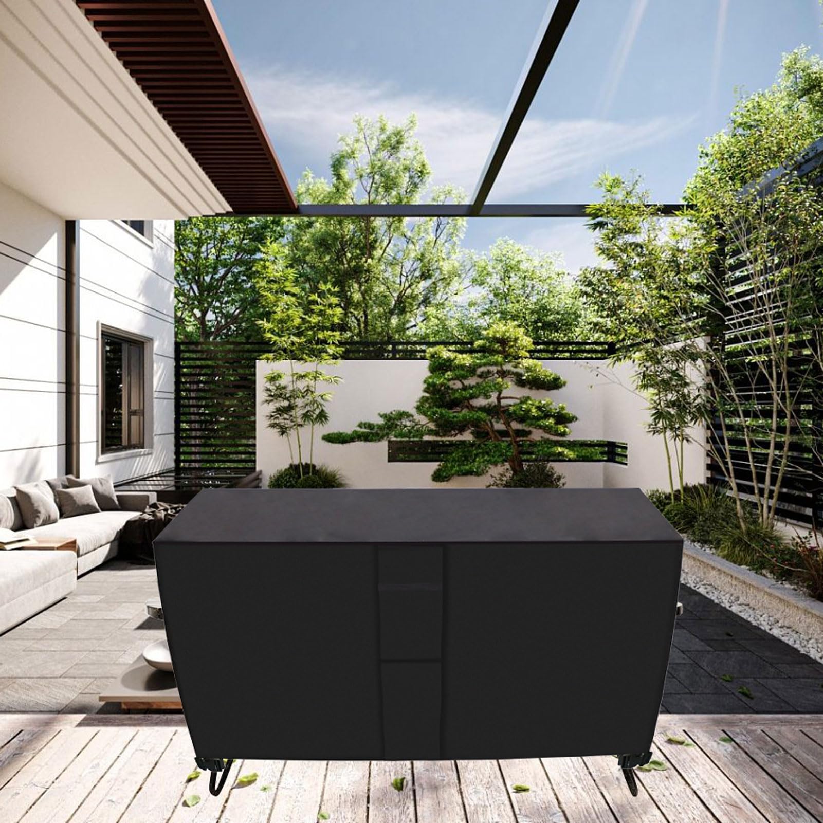 ATYUJKB Terrassenmöbel Abdeckung L-Form – Wasserdicht, Atmungsaktiv, 420D Oxford Für Sofa & Tisch