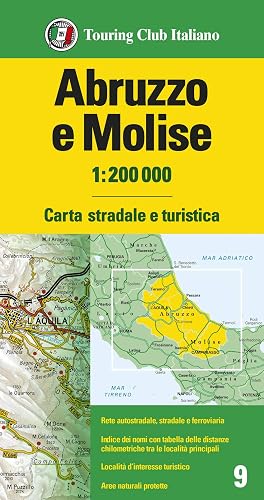 Abruzzo e Molise 1:200.000. Carta stradale e turistica. Ediz. multilingue: 9