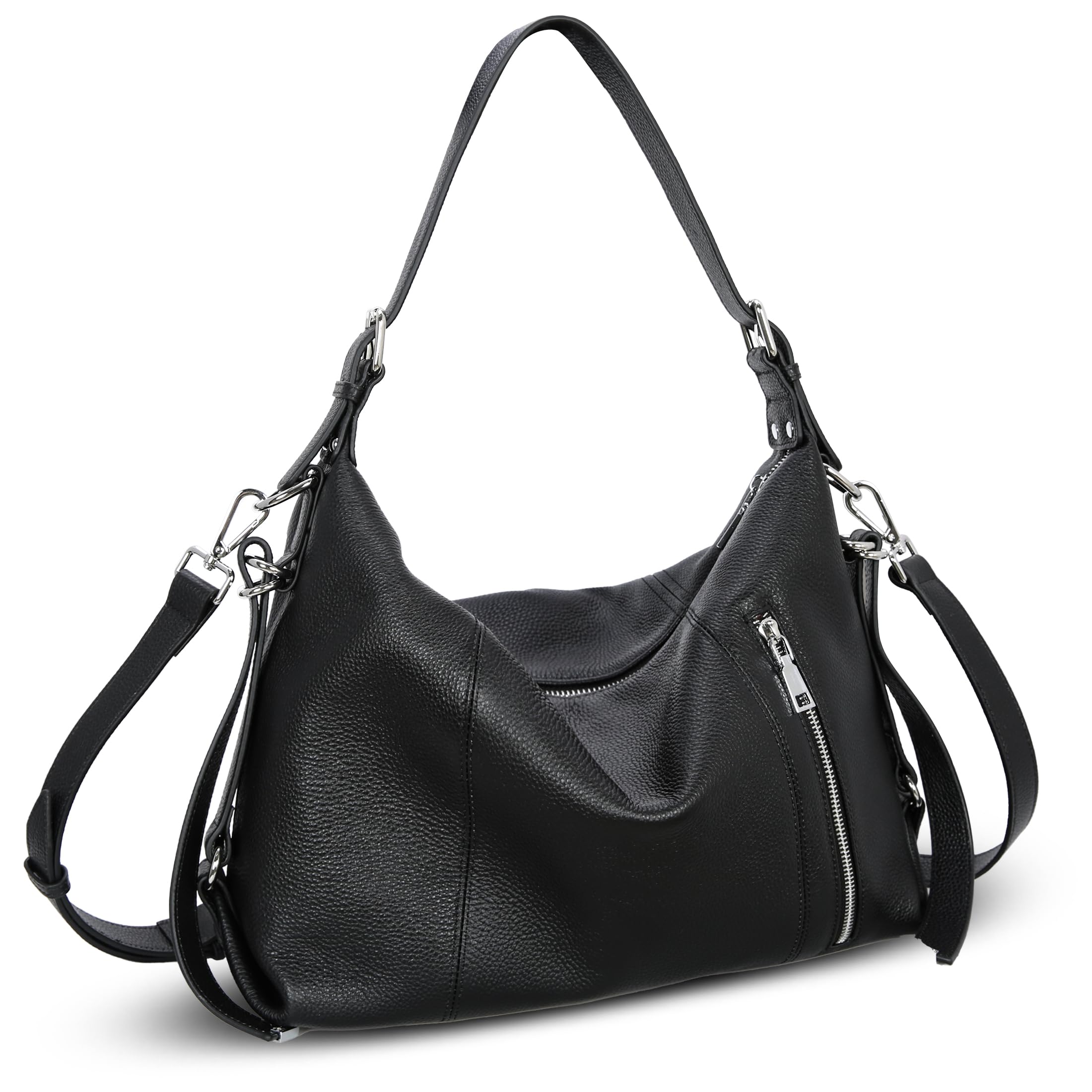 HESHE Vintage Womens Leather Handbags Tote Bag Top Handle Bag Satchel Designer Purses Cross-body Bag black Size: (L) 14.96*(H) 11.81*(W) 4.72in