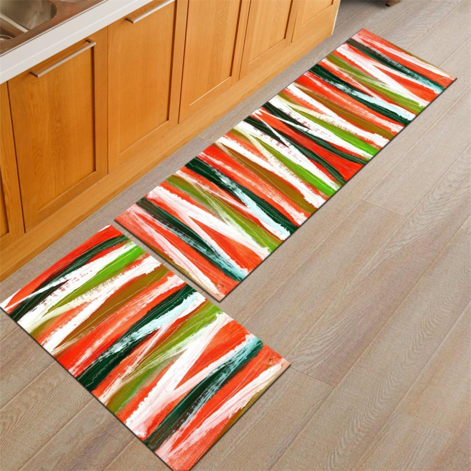 Tapis couloir et cuisine rouge antidérapant 60x160 cm lavable