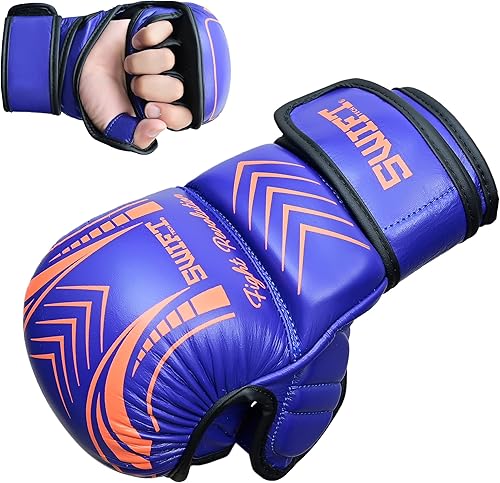 Miniatura 5 de Guantes Fight Revolution de piel de vaca de alta calidad, guantes de palma abierta, Muay Thai, Kick Boxing, duraderos, transpirables, guantes