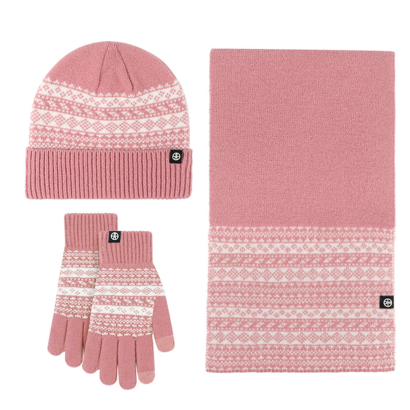Wintermütze Schal Handschuhe Set Gestrickte Winterhandschuhe, Schals, Mützen Und Wollsets Für Wärme Schutz Vor Kälte-hx319 Schwarz