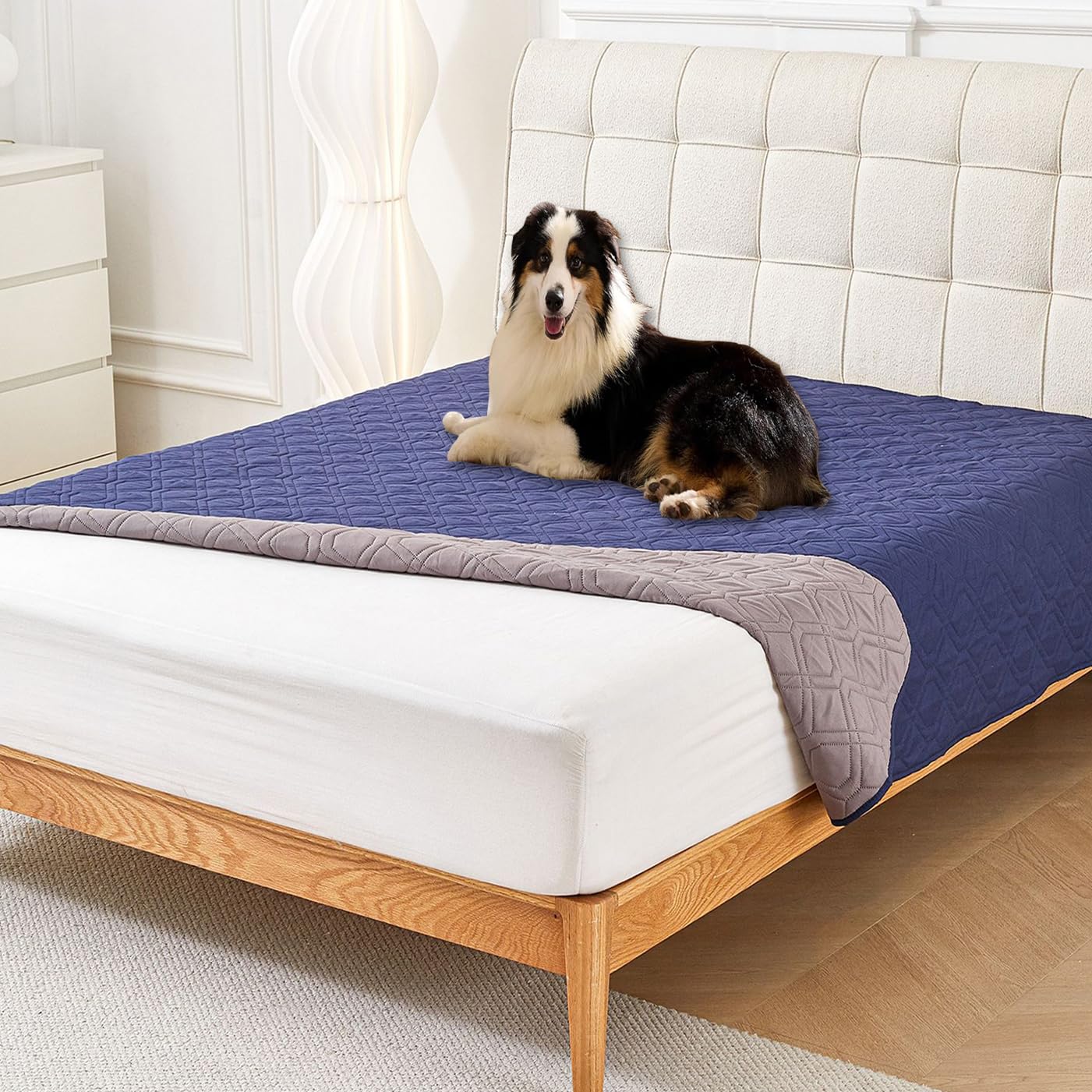 ping bu Extra Large Dog Blanket Non-Slip Pet Blanket for Dogs,Waterproof Washable Dogs Mat Dog Bed Cover,Pet Blankets for Car Sofa Bed Floor (B-Blue,100 * 127cm) โ image 1