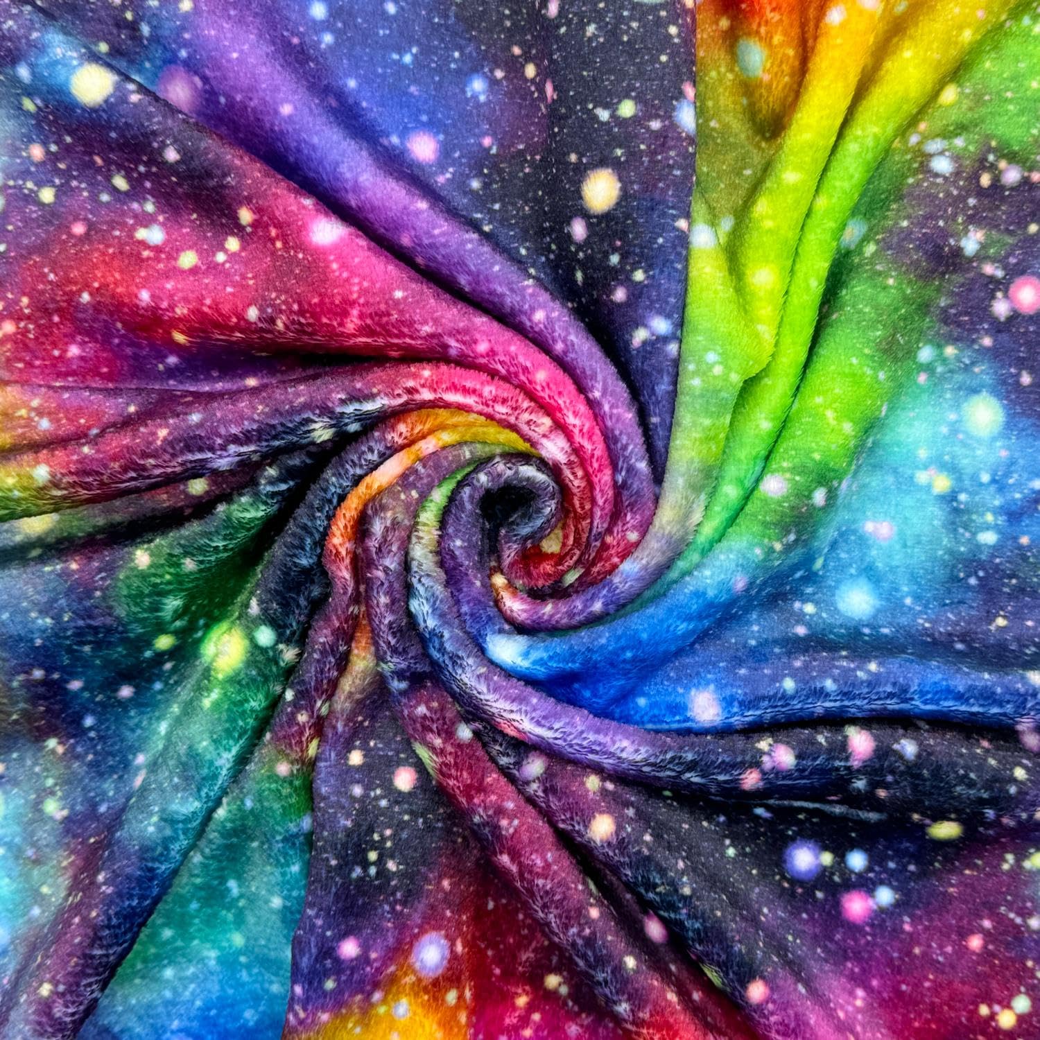 Crs Fur Fabrics Multi Super Soft Cuddle Fleece Fabric Material Galaxy 1/2Mtr
