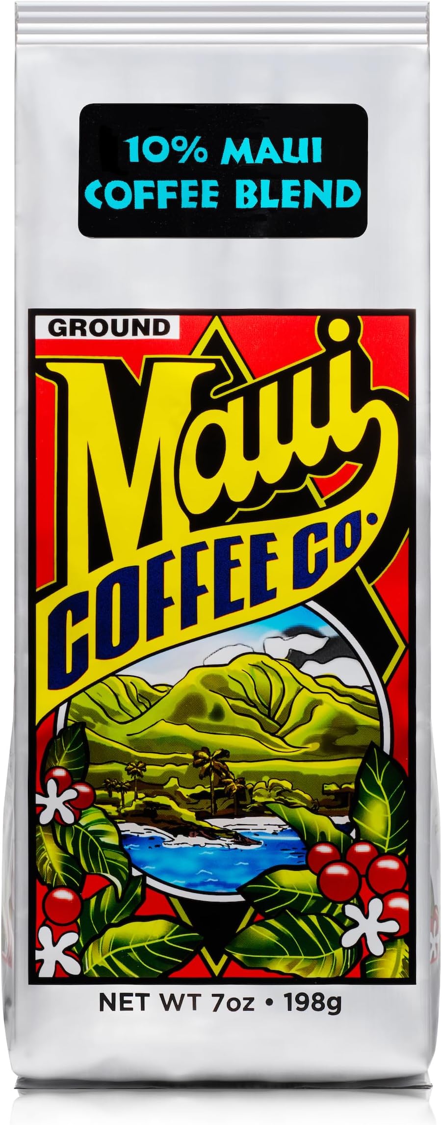 Maui Coffee Company Maui Blend coffee, Ground, 10% premium Maui Coffee from Hawaii, Dark Roast, 7 oz.