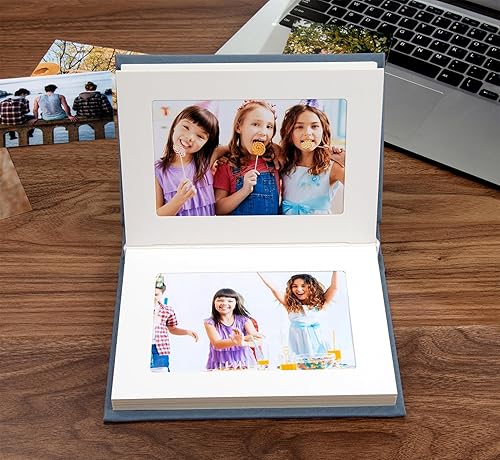 Miniatura 4 de Álbum de fotos pequeño de 4 x 6 pulgadas con capacidad para 24, ideal para álbumes de fotos o fotos temáticas (negroblanco interior)