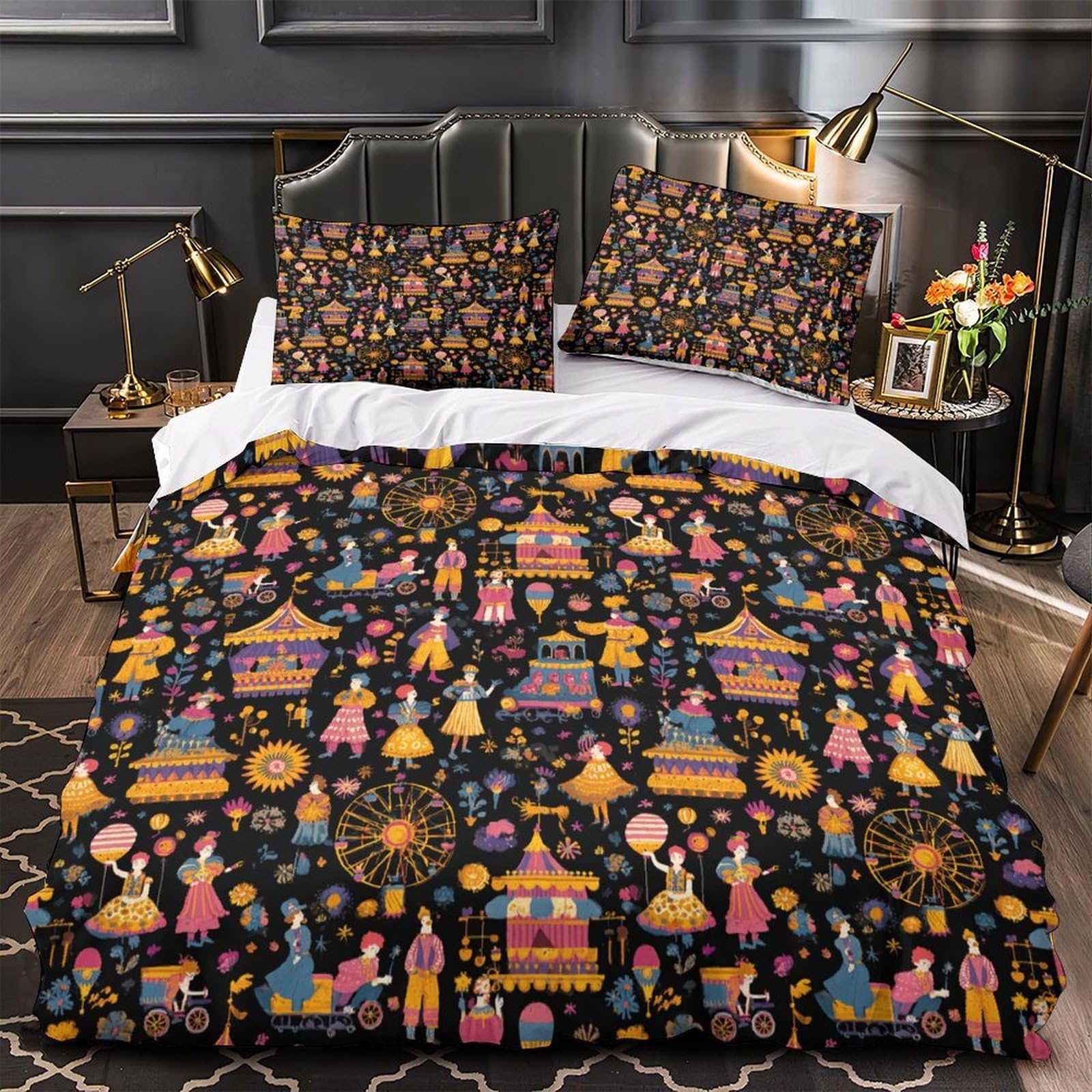 Housse de couette super douce festival 2 taies oreiller literie ado confort