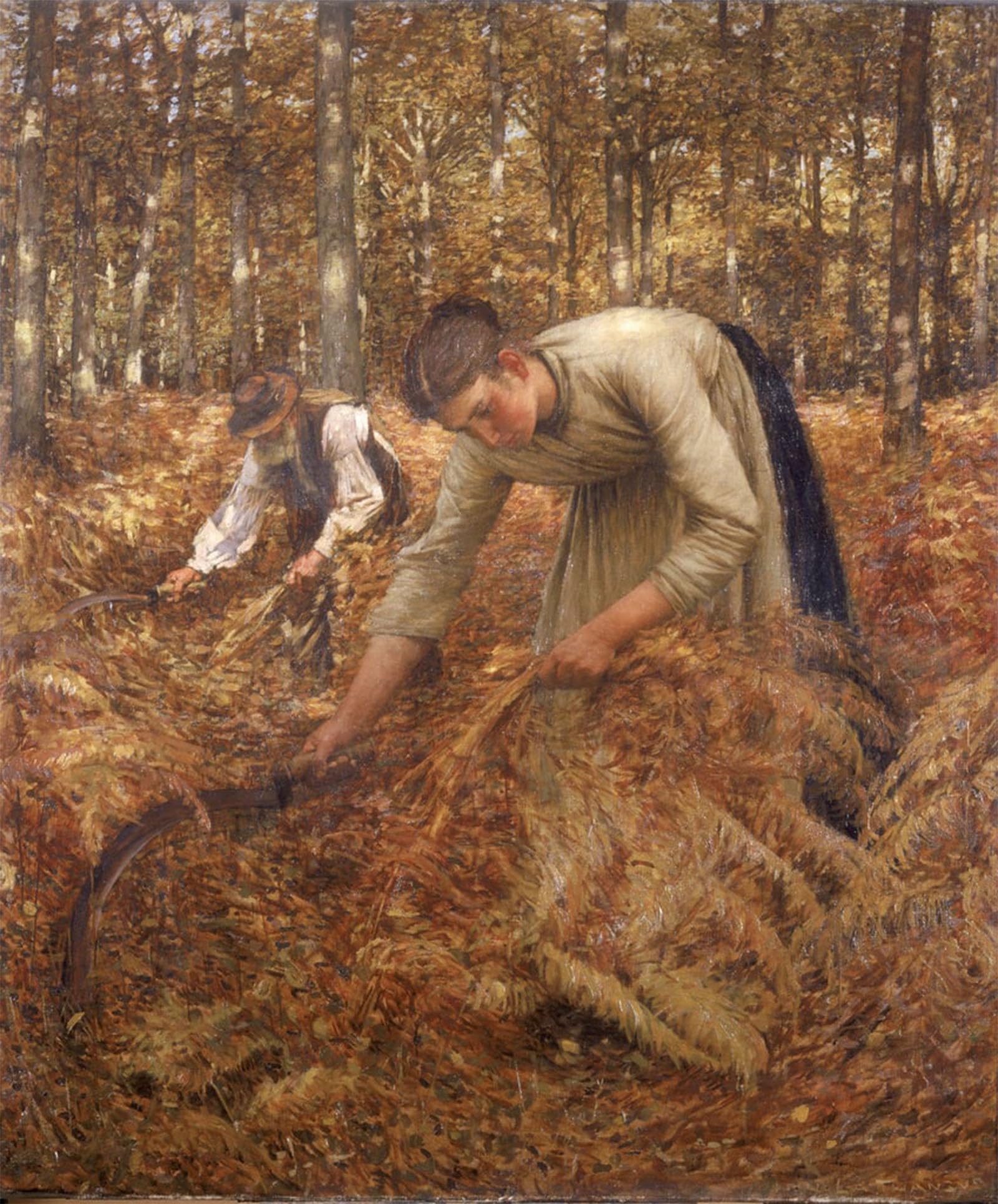 POSTERIIk Vintage Print Pop Art Landscape Artwork Gathering Bracken by Henry Herbert La Thangue Art Prints for Office Home Decor 60x90cm