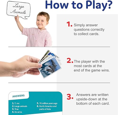 Miniatura 6 de Brain Busters - Juego de cartas para niños, paquete de trivia familiar con 120 tarjetas flash. Aprende y juega con tarjetas de trivia de múltiples