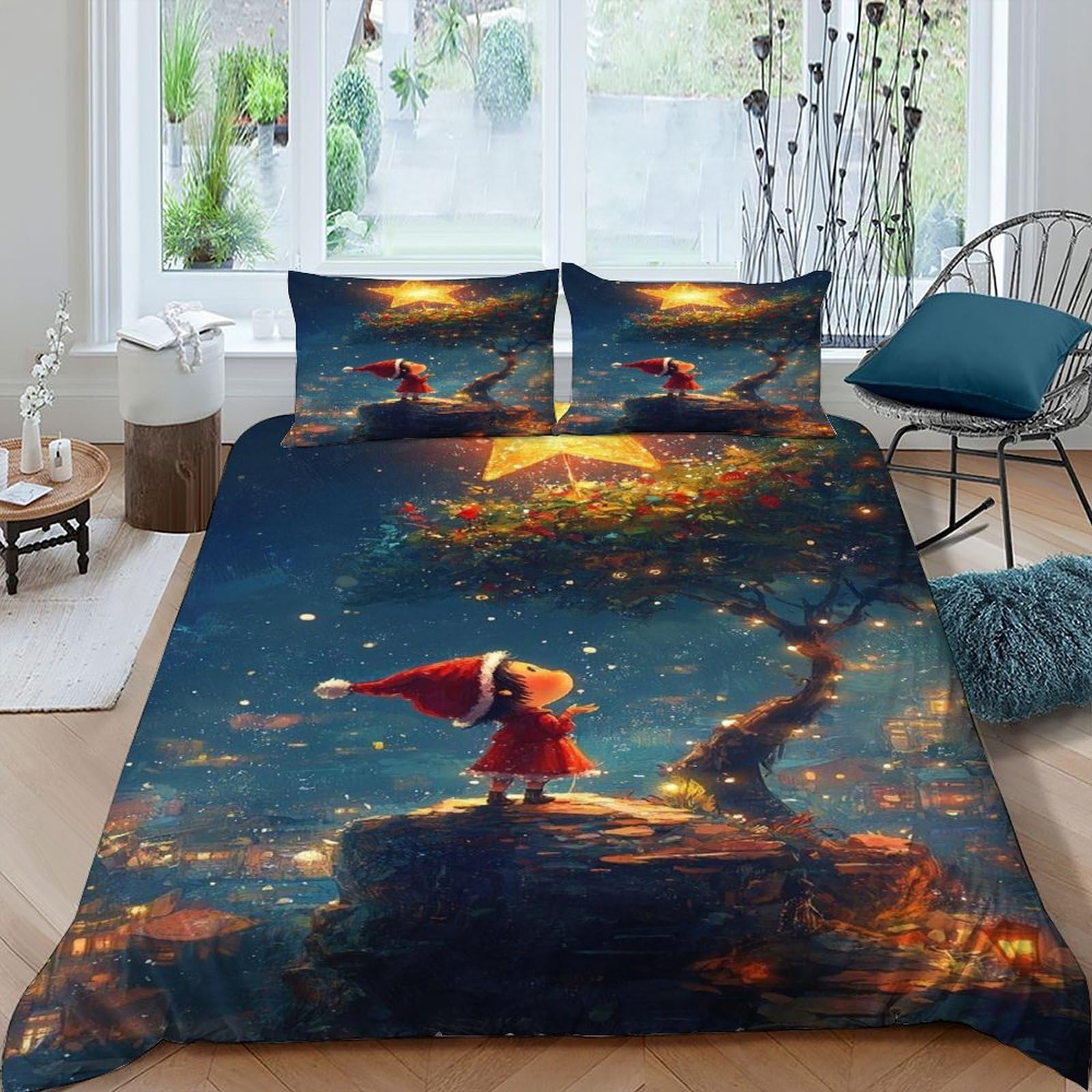Ensemble literie gothique 3 pièces housse de couette King 220x240cm