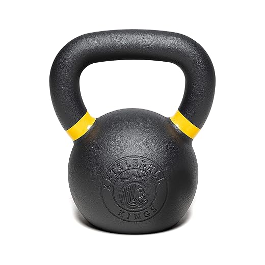 Kettlebell Kings Powder Coated Kettlebell Weights (5-90LB) For Women & Men | Durable Coating for Grip Strength, Rust Prevention, Longevity | American Style Weight Increments