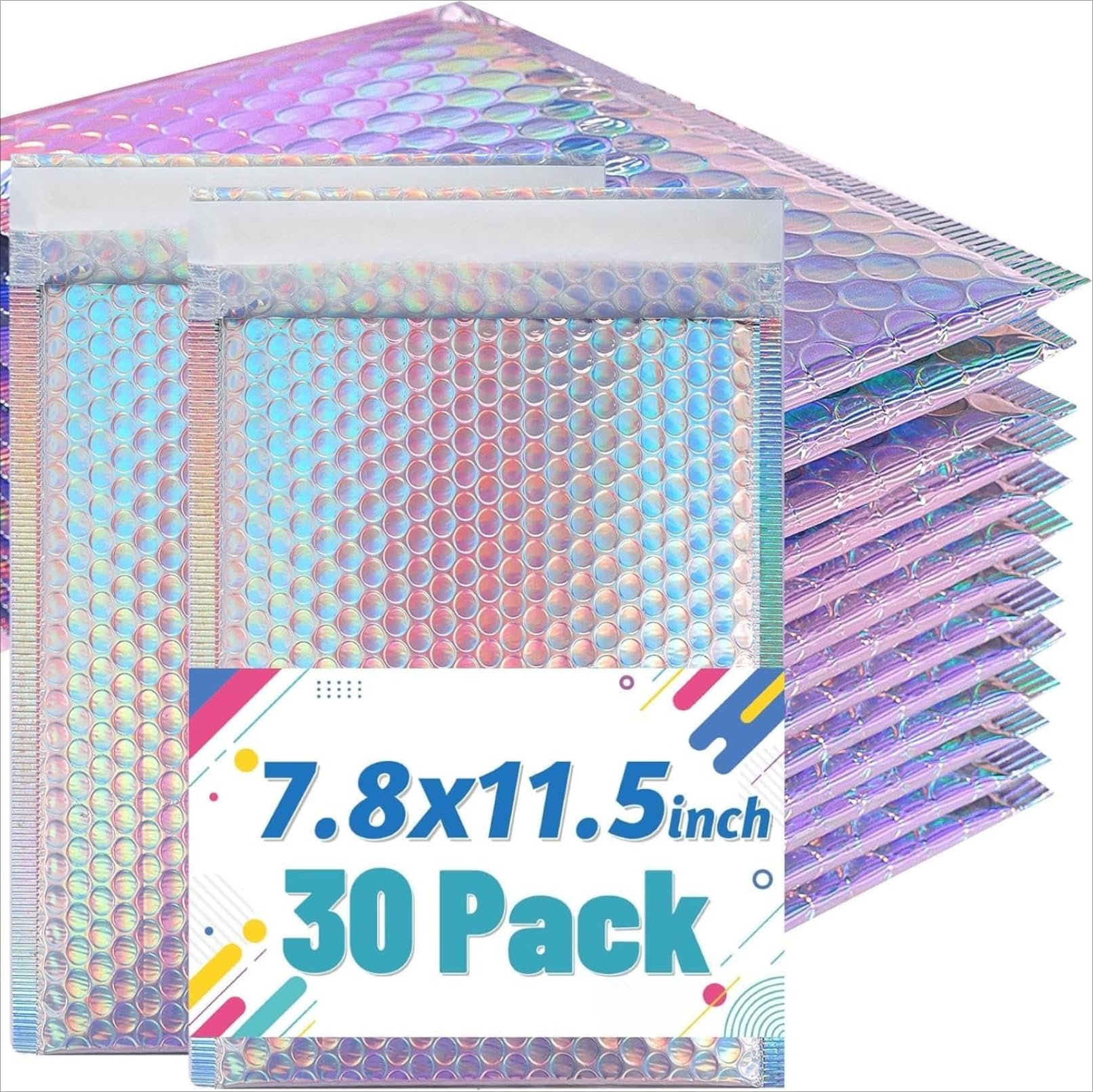30 Pcs Metallic Bubble Mailer,Poly Padded Envelopes,Waterproof Self Seal Adhesive Shipping Bags