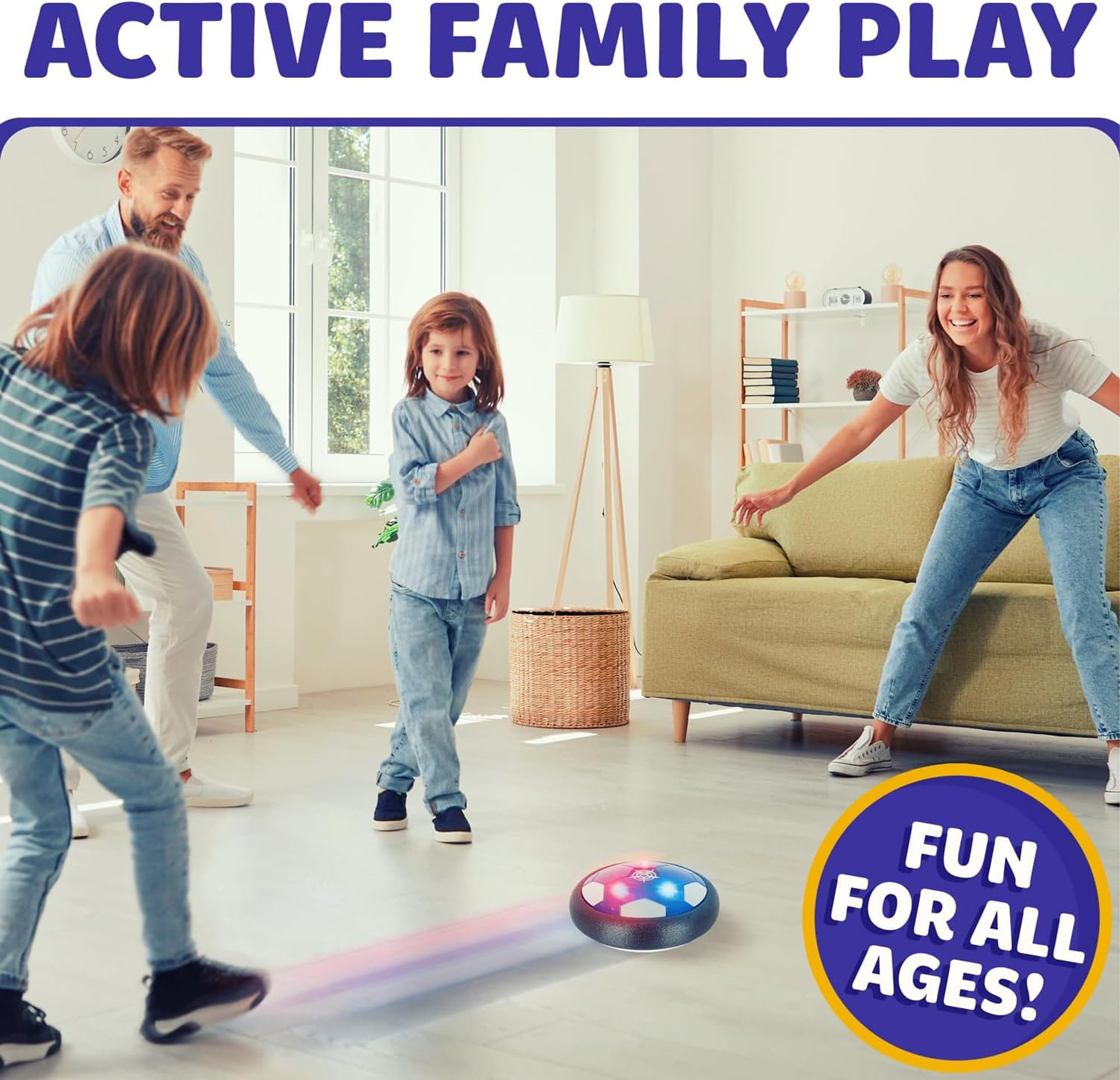 Atlasonix Hover Balón de fútbol para interiores, paquete 2 en 1