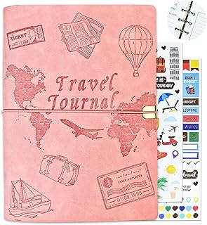 Travel Journal for Women Men and Couples, Leather Travel Notebook with P...
