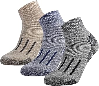 JORMATT Merino Wool Ankle Hiking Socks Men Outdoor Women Thermal Warm Cushidated Quarter Sock 2-3 Pairs