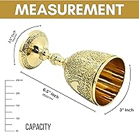 Vista 2 de Royal Wine Goblet Solid Brass Handmade Premium Wine Cup Medieval Decor Gothic Chalice Ancient Elegant Wine Goblet (Pack of - 1)