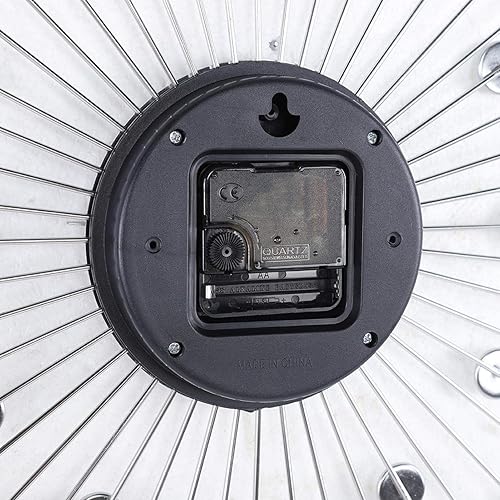 Miniatura 5 de Reloj de pared de metal plateado, reloj de pared moderno con diamantes de cristal, esfera artística, reloj de pared silencioso de cristal 3D para