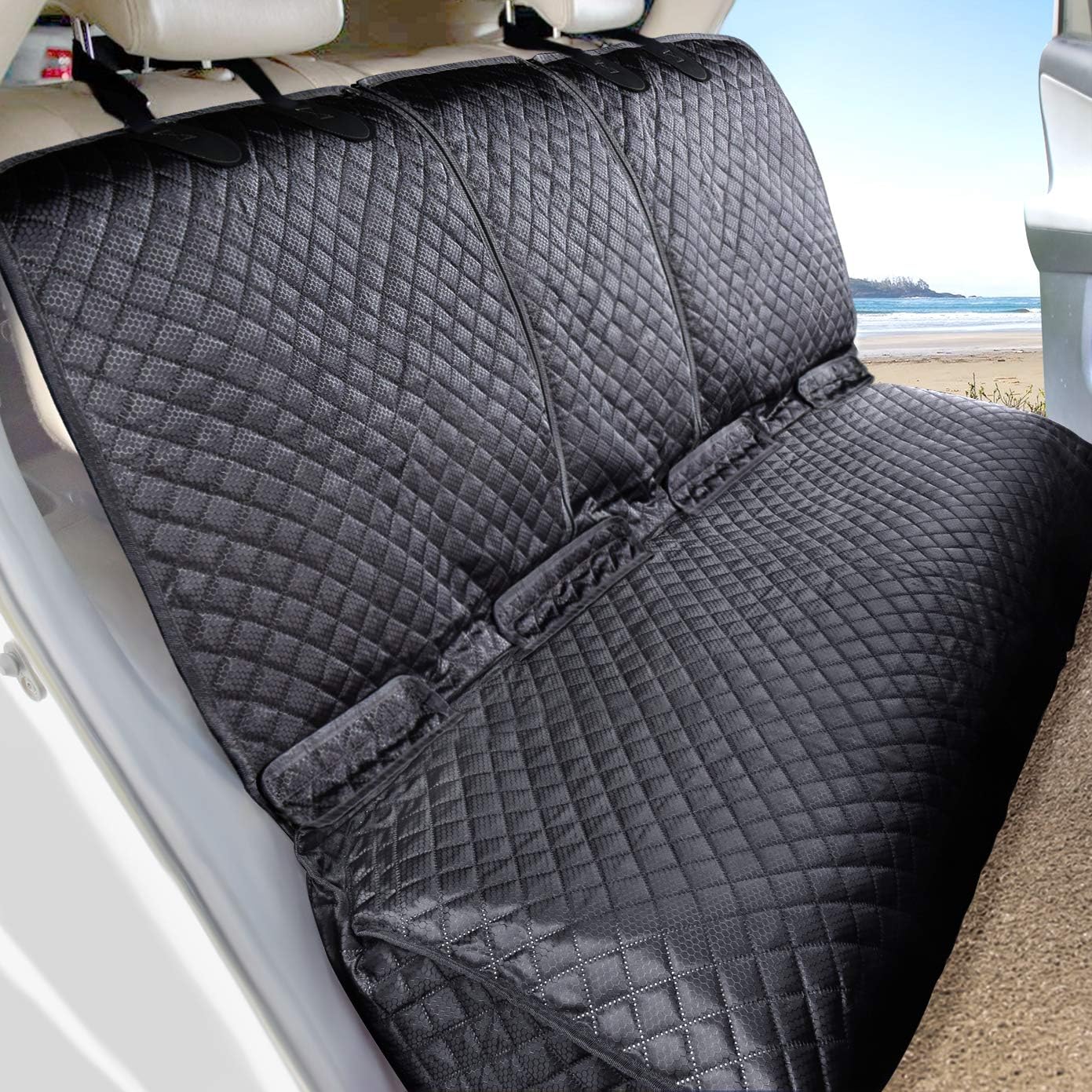 vailge Bench Dog Car Seat Cover for Back Seat, Water Resistant Dog Car