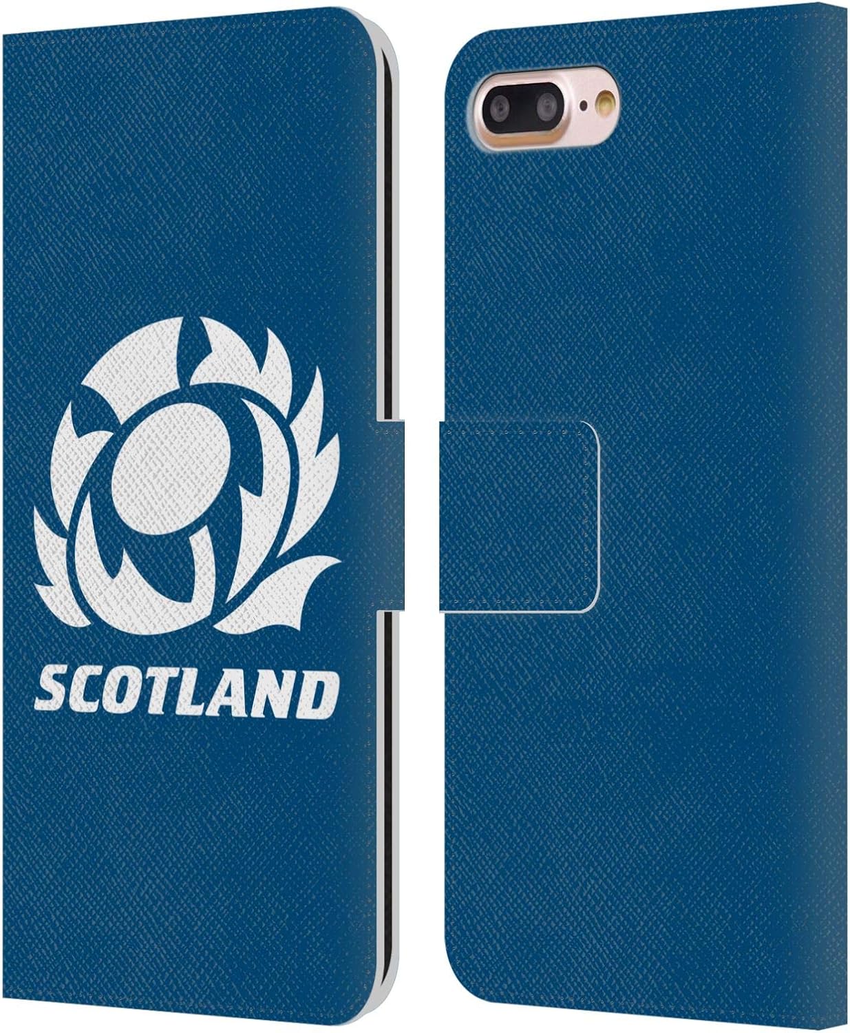 Head Case Designs Officially Licensed Scotland Rugby Argyle Logo 2 Leather Wallet Case Compatible with Apple iPhone 7 Plus/iPhone 8 Plus
